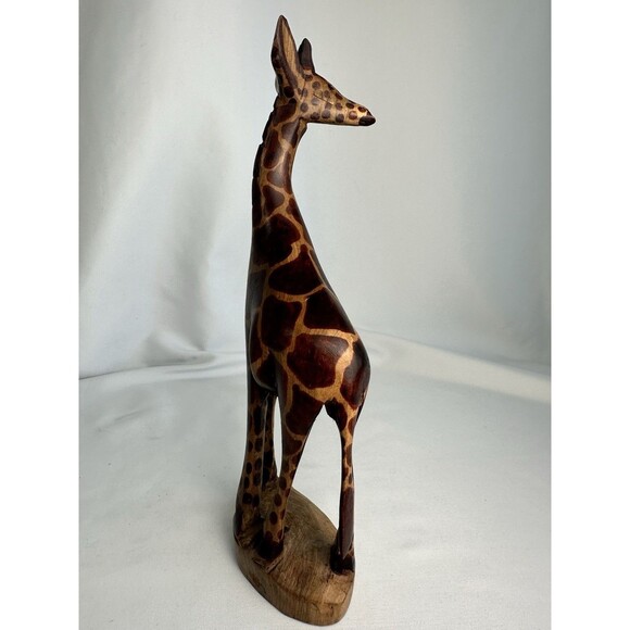 African Style Giraffe Primitive Hand Carved Figurine Statue Folk Art 10” - Picture 7 of 13